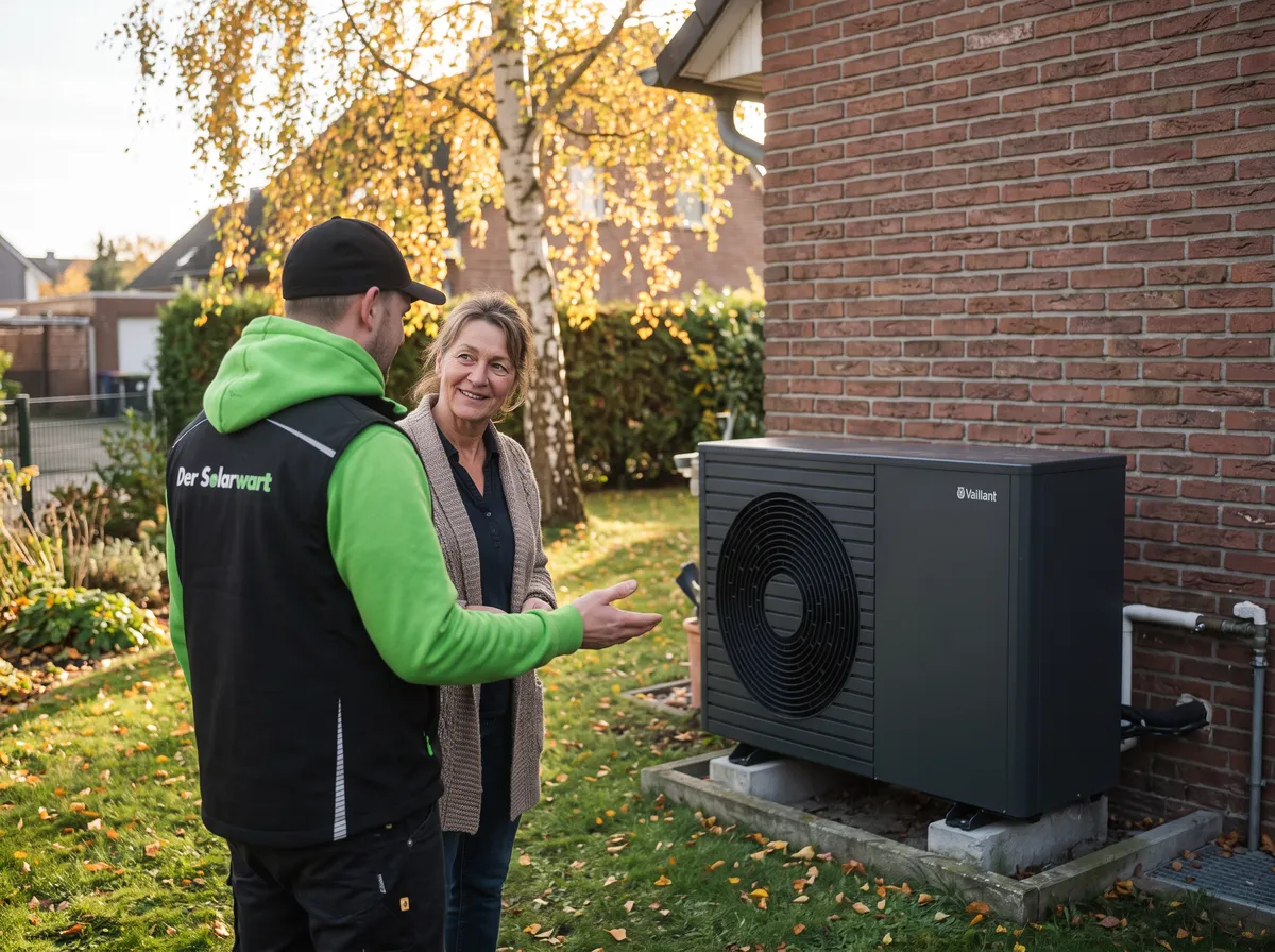 Solarwart-Techniker bespricht die Wartungsergebnisse mit der Kundin
